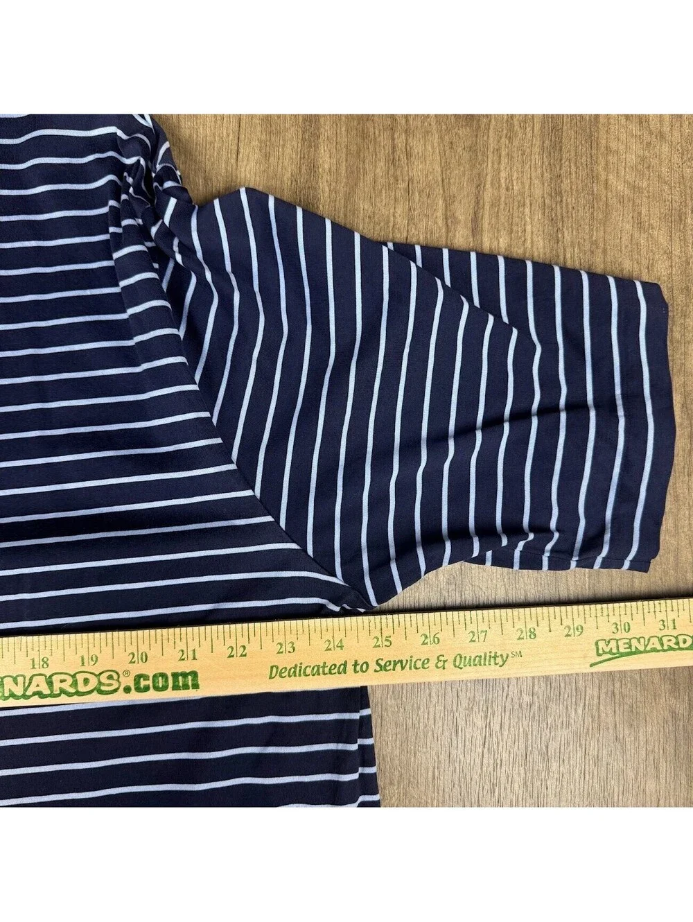 Polo Ralph Lauren Golf Mens XL Custom Fit Polo Navy & White Striped White Pony
